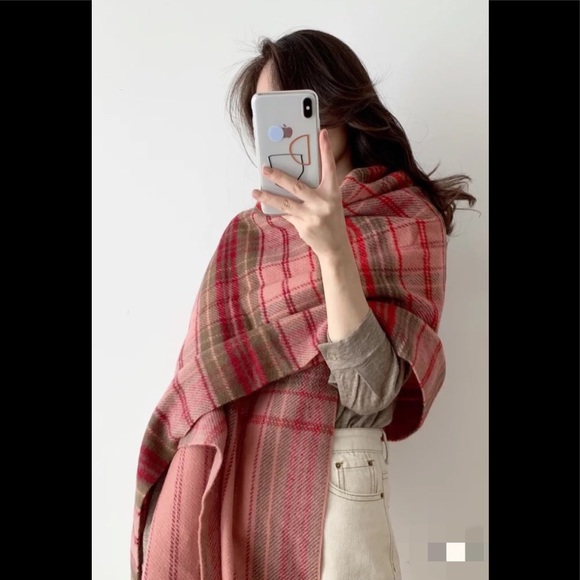 COPY - Acne studio Checked logo scarf pale pink - Picture 8 of 8